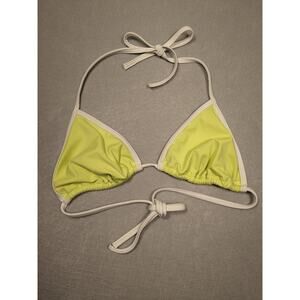 Victoria's Secret Bikini Top Women Large Butter Yellow String‎ Y2K EUC